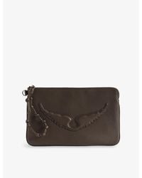 Zadig & Voltaire - Angel Embossed Leather Pouch - Lyst
