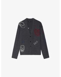 Zadig & Voltaire - Mirkaz V-Neck Embroidered Cashmere Cardigan - Lyst
