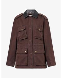 GOOD AMERICAN - The Field Contrast-Collar Cotton Jacket - Lyst