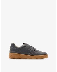 AllSaints - Regan Panelled Suede And Leather Low-Top Trainers - Lyst