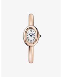 Cartier - Baignoire Mini Size 15 18Ct Rose- Quartz Watch 24.6Mm - Lyst