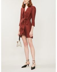 Sandro Puffed-shoulder Wrap Dress - Red
