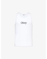 Obey - Rosemont Embroidered Stretch-cotton Top - Lyst