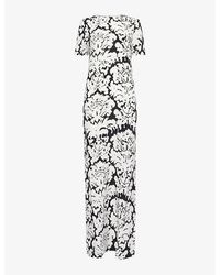 Alexander McQueen - Floral-print Round-neck Silk Maxi Dress - Lyst