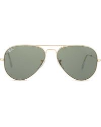 Ray-Ban - Original Aviator Metal-frame Sunglasses With Green Lenses Rb3025 58 - Lyst