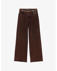 Maje - Flared Mid-Rise Stretch-Denim Jeans - Lyst