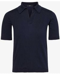 Weekend by Maxmara - V-Neck Short-Sleeve Silk And Cotton-Blend Polo Shirt - Lyst