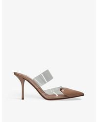 Alaïa - Cœur 90 Point-Toe Patent-Leather Mules - Lyst