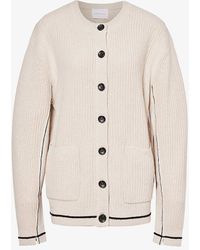 Maria McManus - Striped-trim Round-neck Recycled-cashmere And Organic-cotton Blend Cardigan - Lyst