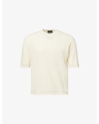 Emporio Armani - Chevron-Stripe Jacquard Cotton-Knit T-Shirt - Lyst