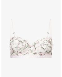 Lounge Underwear - Entice Floral-Print Balcony Lace Bra - Lyst