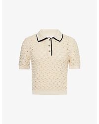 FRAME - The Bauble Polo Cotton-Knit Top - Lyst