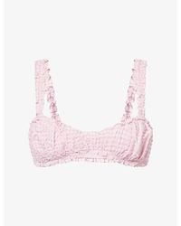 Jonathan Simkhai - Evander Ruched Bikini Top - Lyst
