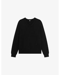 The Kooples - V-Neck Regular-Fit Stretch Cashmere-Blend Jumper - Lyst