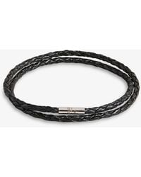 Ted Baker Ppound Woven Leather Bracelet - Black