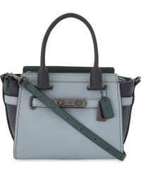 COACH Colour-block Swagger 21 Leather Shoulder Bag - Blue