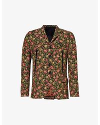 Undercover - Floral-pattern Jacquard-texture Woven-blend Blazer - Lyst