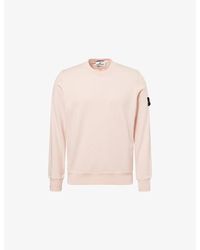 Stone Island - Crewneck Logo-Patch Cotton Sweatshirt - Lyst