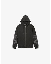 The Kooples - Hooded Zip-Up Cotton Sweatshirt - Lyst