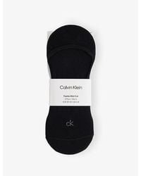 Calvin Klein - Logo No-Show Stretch-Cotton Socks - Lyst