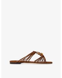 Jimmy Choo - Lova Mule Flat Leather Sandals - Lyst