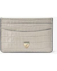 Aspinal of London - Slimline Croc-embossed Grained-leather Credit-card Holder - Lyst