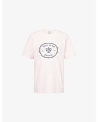 Sporty & Rich - Eden Crest Logo-Print Cotton T-Shirt - Lyst