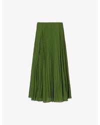 Vince - Elasticated-Waistband Crinkled Cotton-Blend Maxi Skirt - Lyst