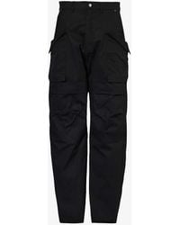 Rick Owens - Stefan Loop-embellished Relaxed-fit Wide-leg Stretch-cotton Cargo Trousers - Lyst