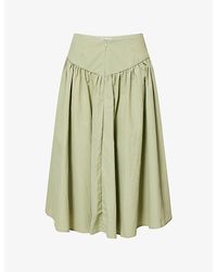Peachy Den - Deba Slip-Pocket Woven Midi Skirt - Lyst