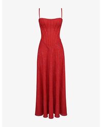 House Of Cb - Esme Floral-Pattern Chiffon Maxi Dress - Lyst