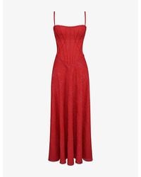 House Of Cb - Esme Floral-Pattern Chiffon Maxi Dress - Lyst