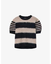 AllSaints - Clem Striped Mohair-Wool Blend Top - Lyst