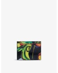 Christian Louboutin - Loubi54 Floral-Print Leather Card Holder - Lyst