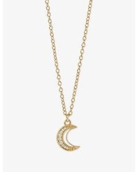 Astley Clarke - Celestial Moon 18Ct And Sapphire Pendant Necklace - Lyst