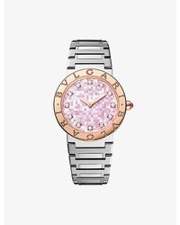 BVLGARI - Lady 18Ct Rose And Stainless-Steel Quartz Watch - Lyst