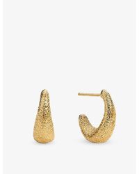 Monica Vinader - Antica Textured Small 18Ct Vermeil Hoop Earrings - Lyst