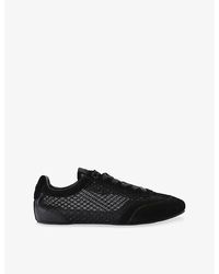 KG by Kurt Geiger - Listen Rhinestone-Embellished Mesh And Suede Low-Top Trainers - Lyst