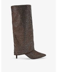 KG by Kurt Geiger - Fate Faux-Suede Heeled Knee-High Boots - Lyst