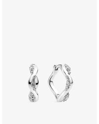 Sif Jakobs - Ellera Waves Altro Creolo Rhodium-Plated 925 Sterling- And Cubic-Zirconia Earrings - Lyst