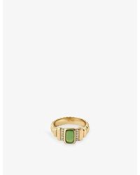Astley Clarke - Aurora Ridge 18Ct- Plated Sterling- And Chalcedony Ring - Lyst