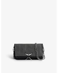Zadig & Voltaire - Rock Stud-embellished Leather Clutch Bag - Lyst