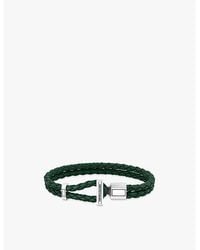 Thomas Sabo - Logo-Engraved Sterling- And Leather Braided Bracelet - Lyst