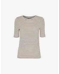 Whistles - Stripe Relaxed-fit Cotton-blend T-shirt - Lyst