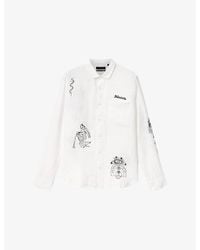 AllSaints - Terror Graphic-Print Linen Shirt - Lyst