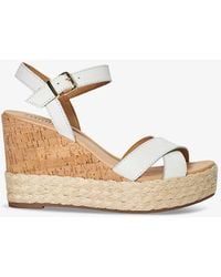 Dune - Kindest Criss-cross Leather Wedge Sandals - Lyst
