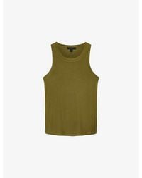 AllSaints - Rina Round-Neck Sleeveless Stretch-Woven Tank - Lyst
