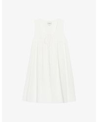 Claudie Pierlot - Rozen Ruched Cotton Mini Dress - Lyst