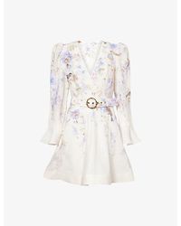 Zimmermann - Luna Plunge Mini Dress - Lyst