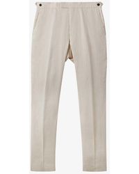 Reiss - Kin Pressed-crease Slim-fit Linen Trousers - Lyst
